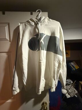 Calvin Klein White Hoodie with Black Trim